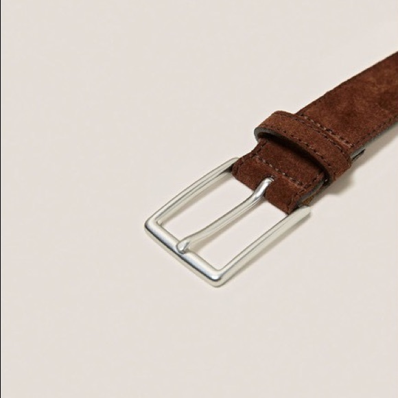 NWT. Zara Men's Brown Split Leather Belt. Size 38. - Picture 2 of 4